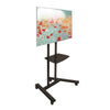 Heavy Duty Large Flat Screen Trolley/Stand inc Shelf\sUp to 60" Black Maximum Weight 50Kg VESA up to 800mm x 600mm.\sMobile Heavy Duty Trolley for 32"-60" up to 50kg 800x600 Max VESA in black