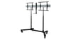 Twin Screen Video Conferencing Floor Stand with Camera Shelf