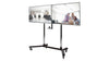 Twin Screen Video Conferencing Floor Stand with Camera Shelf