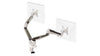 Ascend Dual Gas Arm with Desk Clamp - Polished White