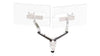Ascend Dual Gas Arm with Lateral Plates &amp; Desk Clamp - Polished White