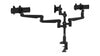 Triple Screen with Lateral Extension Plates and Desk Clamp - Black