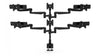 Six Screen with Lateral Extension and Desk Clamp - Black