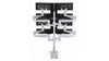 Quad Screen with Lateral Extension and Desk Clamp - Silver