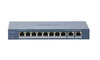 Hikvision DS-3E0310HP-E(C) network switch Unmanaged Fast Ethernet (10/100) Power over Ethernet (PoE) Blue 8 Port PoE Switch 120W 1 Port Hi PoE