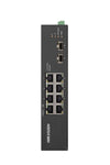 Hikvision DS-3T0510HP-E/HS network switch Unmanaged Gigabit Ethernet (10/100/1000) Power over Ethernet (PoE) Black Industrial 8 Port Gigabit Switch 110W 2xHi PoE Out