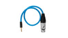 16" Female XLR to 3.5mm Male Mini TRS Blue Braided