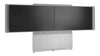 Forum&trade; Floor-to-Wall Mounted 66" (3 Bay) Display Stand for (2) 65" to 75" Display Light Finish