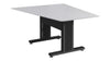 Forum&trade; 59" Angle Table for 3 to 5 People 30" Seated Height Designer White Table Top with Dark Table Base