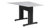Forum&trade; 59" Angle Table for 3 to 5 People 38" Counter Height Designer White Table Top with Dark Table Base