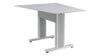 Forum&trade; 59" Angle Table for 3 to 5 People 38" Counter Height Designer White Table Top with Light Table Base