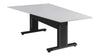 Forum&trade; 90" Angle Table for 5 to 7 People 30" Seated Height Designer White Table Top with Dark Table Base