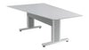 Forum&trade; 90" Angle Table for 5 to 7 People 30" Seated Height Designer White Table Top with Light Table Base