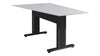 Forum&trade; 90" Angle Table for 5 to 7 People 38" Counter Height Designer White Table Top with Dark Table Base