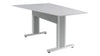 Forum&trade; 90" Angle Table for 5 to 7 People 38" Counter Height Designer White Table Top with Light Table Base
