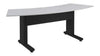 Forum&trade; Arc Table for 3 People 30" Seated Height Designer White Table Top with Dark Table Base