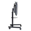 Universal flat panel single trolley height adjustable 42" - 71" max weight 90.7kg - Silver (Please note- shelves sold separately)