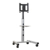 Universal flat panel single trolley height adjustable 42" - 71" max weight 90.7kg - Silver (Please note- shelves sold separately)