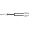 Classic Audio Lead 6.3mm TRS Jack - 2 RCA Plugs 3.0m